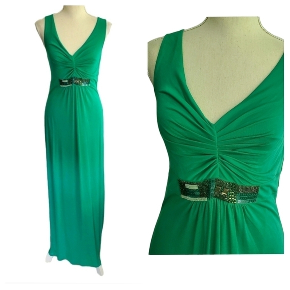 Boden Beaded Green Jersey Maxi Dress - Picture 2 of 10